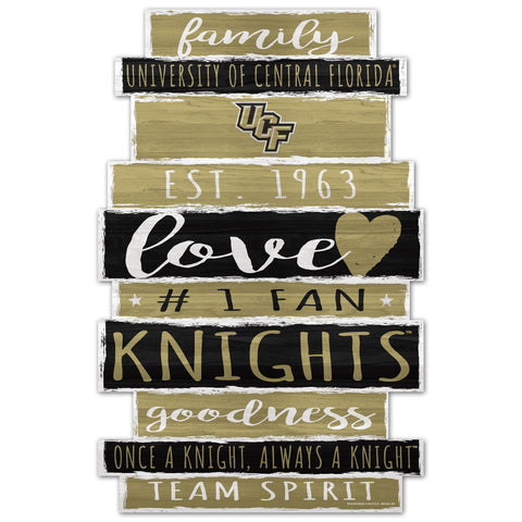 Central Florida Knights Sign 11x17 Wood Family Word Design