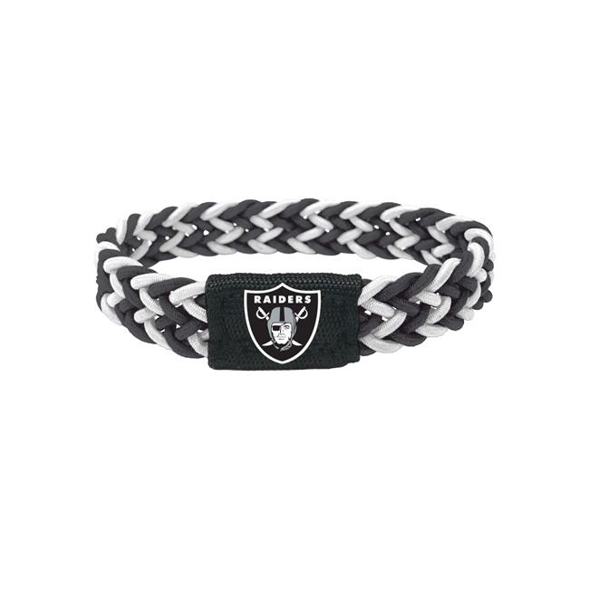 Las Vegas Raiders Bracelet Braided Black and White
