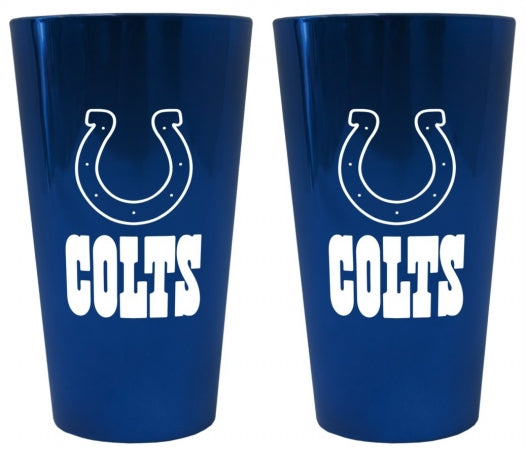 Indianapolis Colts Glass Pint Lusterware Style Set of 2