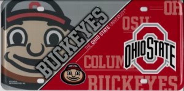Ohio State Buckeyes License Plate Metal