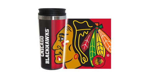 Chicago Blackhawks Travel Mug 14oz Full Wrap Style Hype Design Special Order