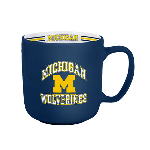 Michigan Wolverines Coffee Mug 15oz Stripe Design