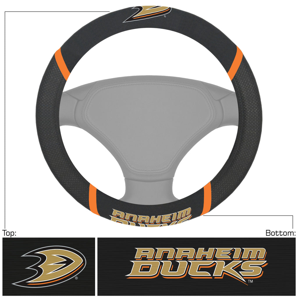 Anaheim Mighty Ducks Steering Wheel Cover Mesh/Stitched