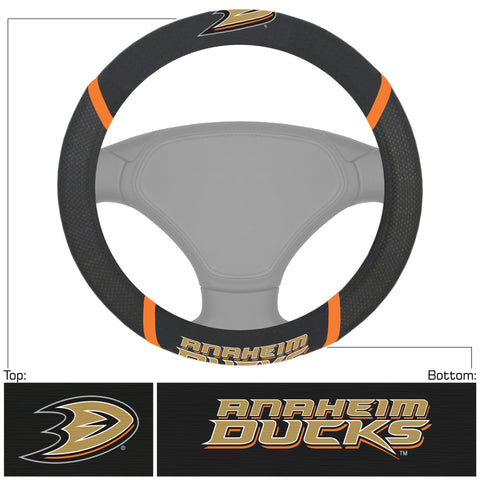 Anaheim Mighty Ducks Steering Wheel Cover Mesh/Stitched
