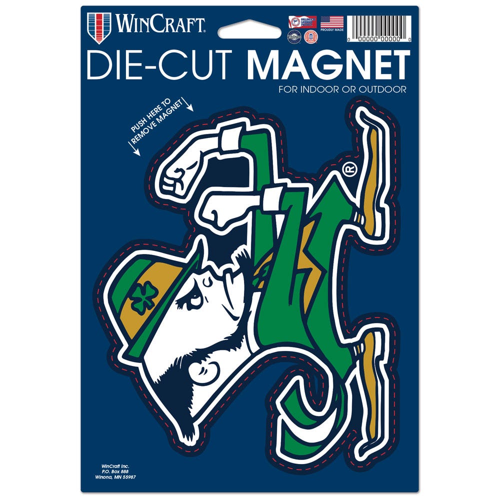 Notre Dame Fighting Irish Magnet 6.25x9 Die Cut Leprechaun Design