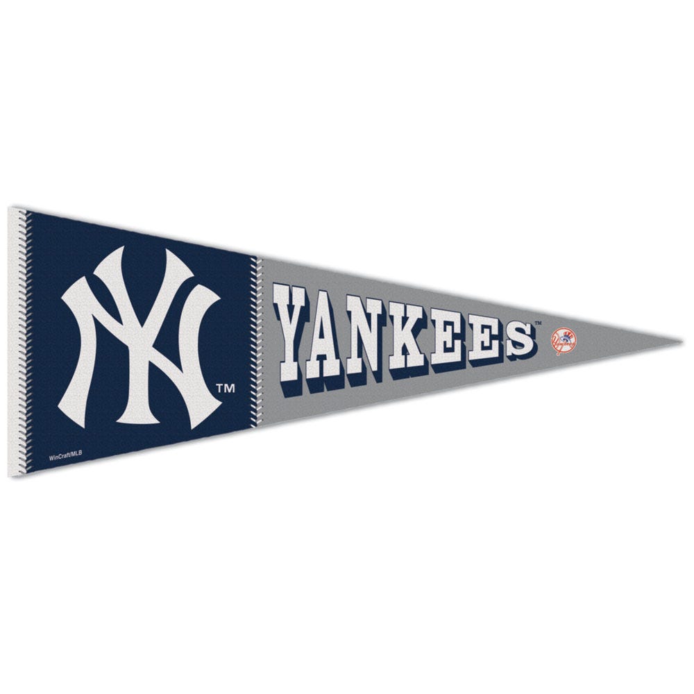 New York Yankees Pennant 12x30 Premium Style Second Alternate Design Special Order