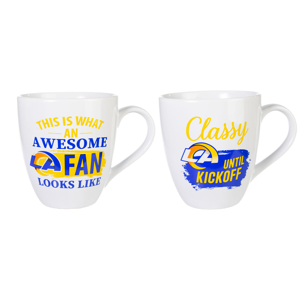 Los Angeles Rams Coffee Mug 17oz Ceramic 2 Piece Set with Gift Box