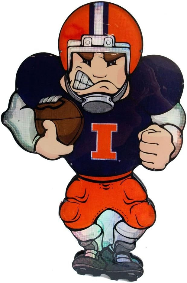 Illinois Fighting Illini Window Light Up Player 20 Inch Double Sided CO
