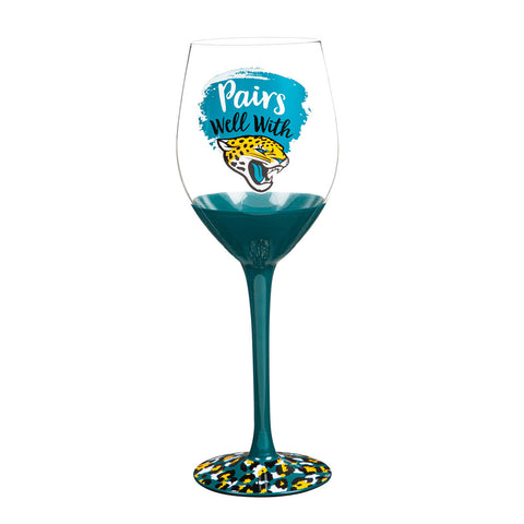 Jacksonville Jaguars Glass 17oz Wine Stemmed Boxed