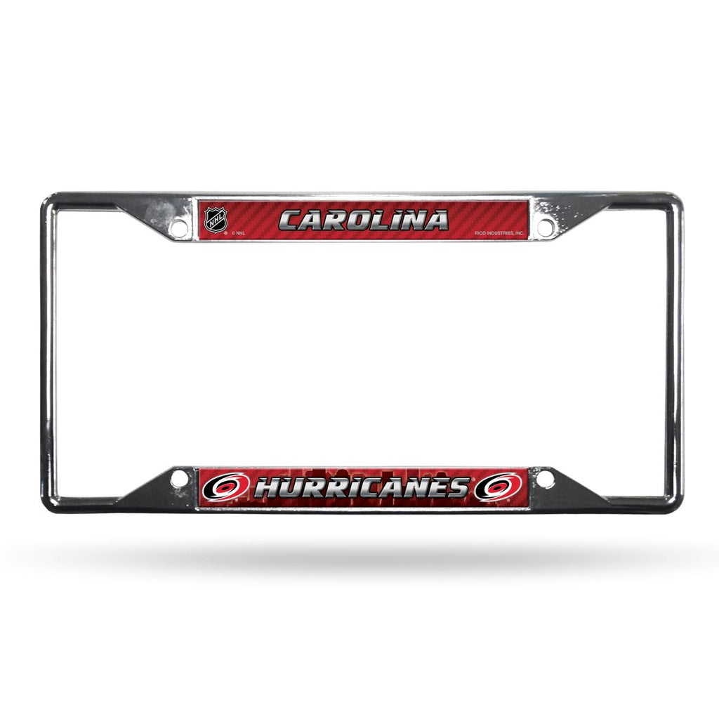 Carolina Hurricanes License Plate Frame Chrome EZ View Alternate