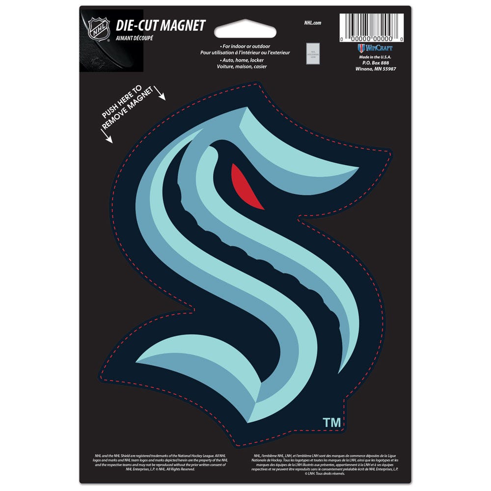 Seattle Kraken Magnet 6.25x9 Die Cut Logo Design Special Order