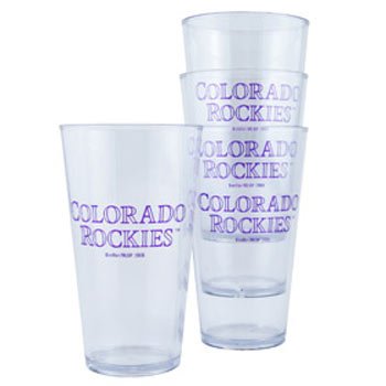 Colorado Rockies Glass Pint 16oz Plastic Clear 4 Pack