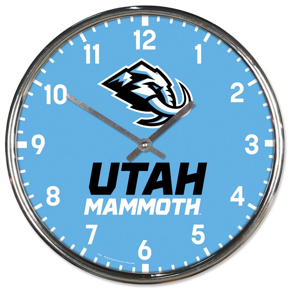 Utah Utes Mammoth Round Chrome Wall Clock Periodic Restock