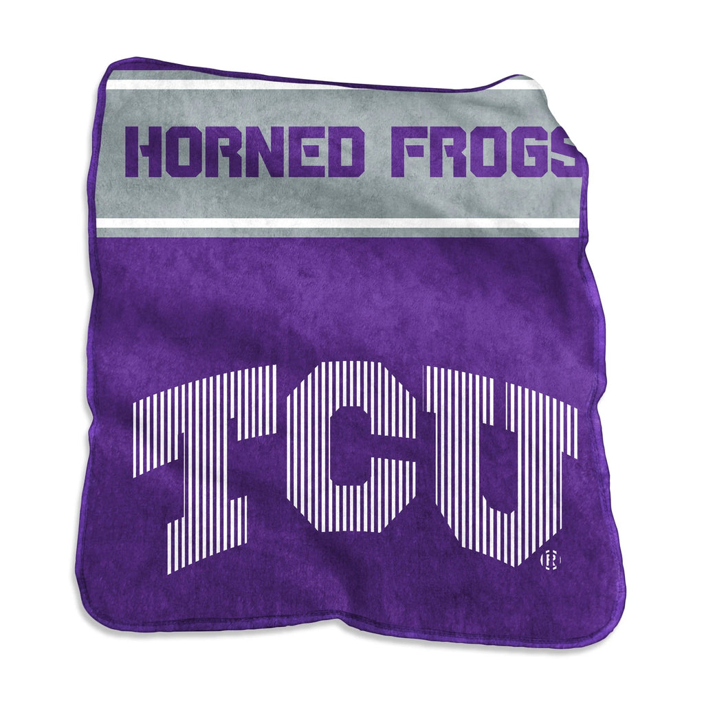 Texas Christian Horned Frogs Blanket 60x80 Raschel Throw