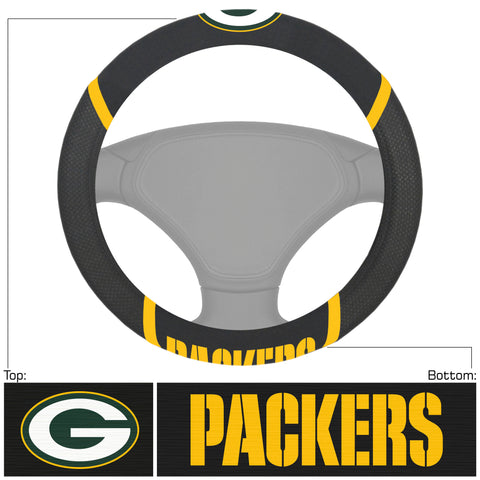 Green Bay Packers s Steering Wheel Cover Mesh/Stitched