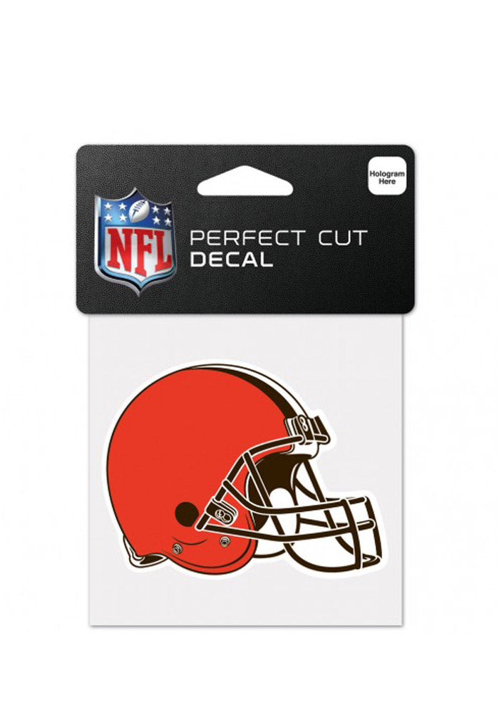 Cleveland Browns Decal 4x4 Perfect Cut Color Helmet Design Special Order