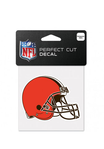 Cleveland Browns Decal 4x4 Perfect Cut Color Helmet Design Special Order