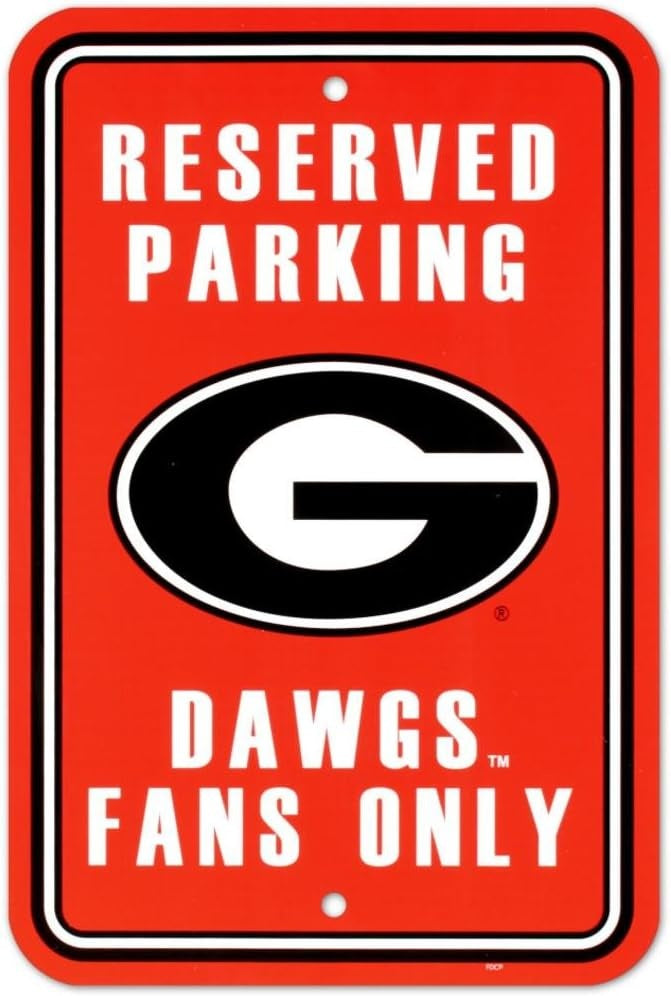 Georgia Bulldogs Sign 12x18 Plastic Reserved Parking Style CO