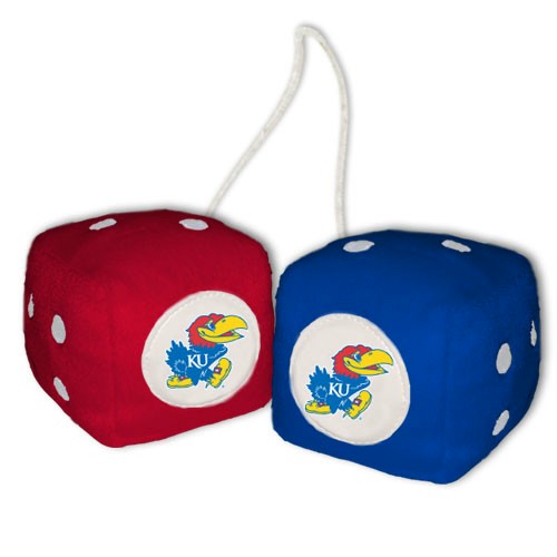 Kansas Jayhawks Fuzzy Dice CO