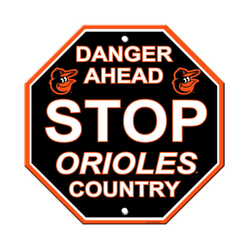 Baltimore Orioles Sign 12x12 Plastic Stop Style CO