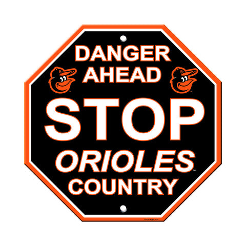 Baltimore Orioles Sign 12x12 Plastic Stop Style CO