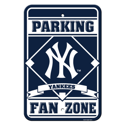 New York Yankees Sign 12x18 Plastic Fan Zone Parking Style CO