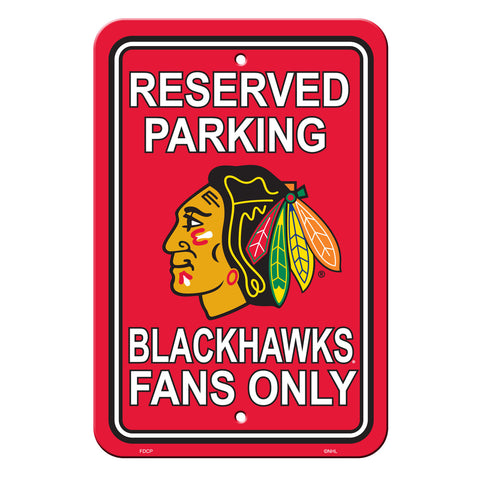 Chicago Blackhawks Sign 12x18 Plastic Reserved Parking Style CO