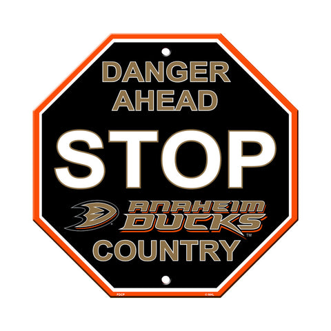 Anaheim Mighty Ducks Sign 12x12 Plastic Stop Style CO
