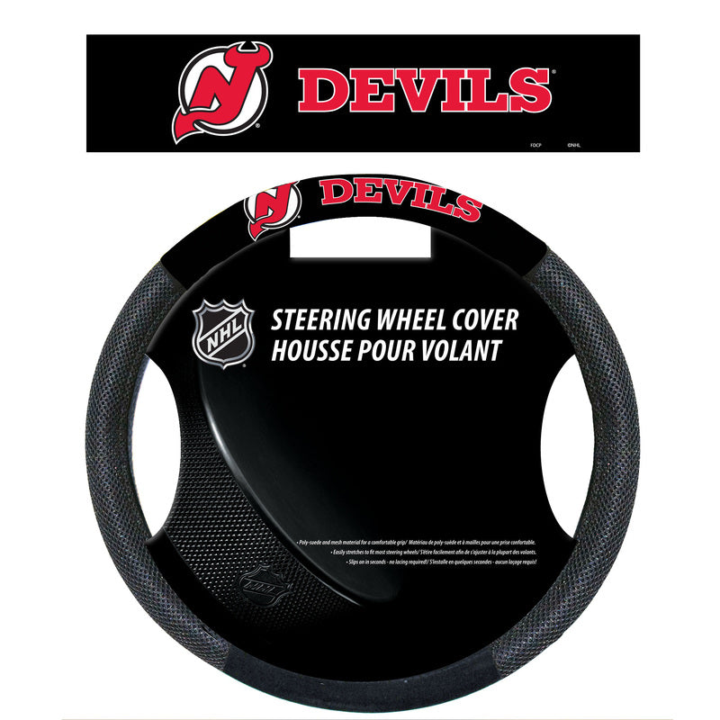 New Jersey Devils Steering Wheel Cover Mesh Style CO