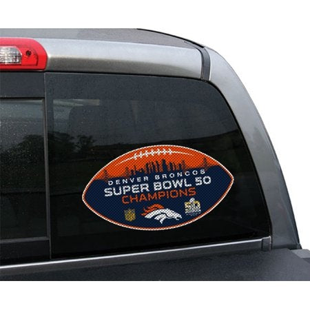 Denver Broncos Super Bowl 50 Champion Window Film 12 Inch Die Cut