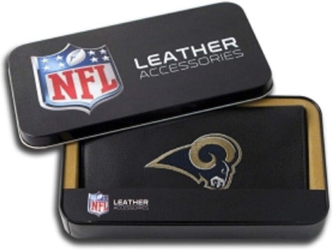 Los Angeles Rams Checkbook Cover Leather/Nylon Embossed St. Louis Throwback CO