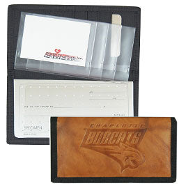 North Carolina Tar Heels Bobcats Checkbook Cover Leather/Nylon Embossed CO