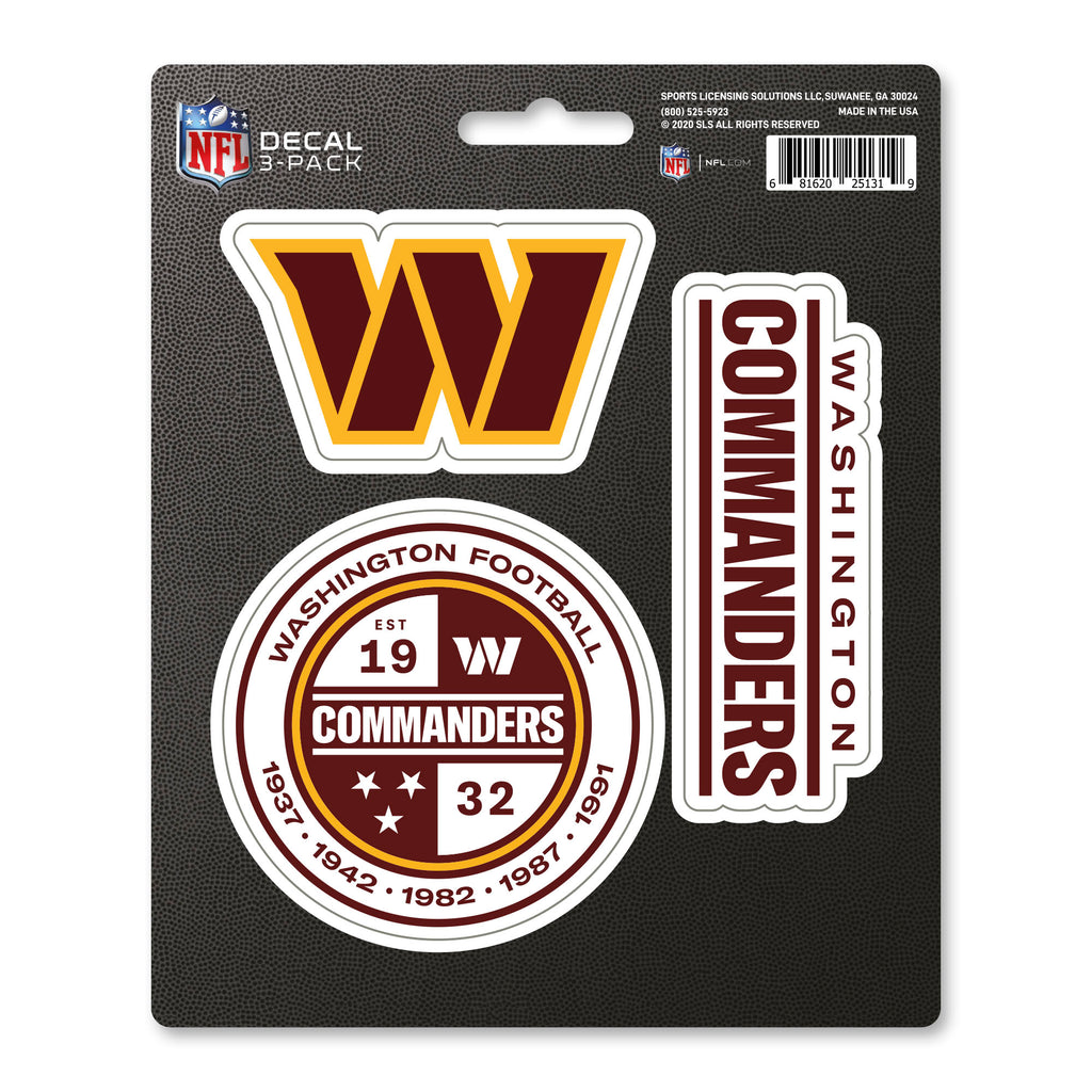 Washington Huskies Commanders Decal Die Cut Team 3 Pack