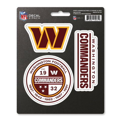 Washington Huskies Commanders Decal Die Cut Team 3 Pack