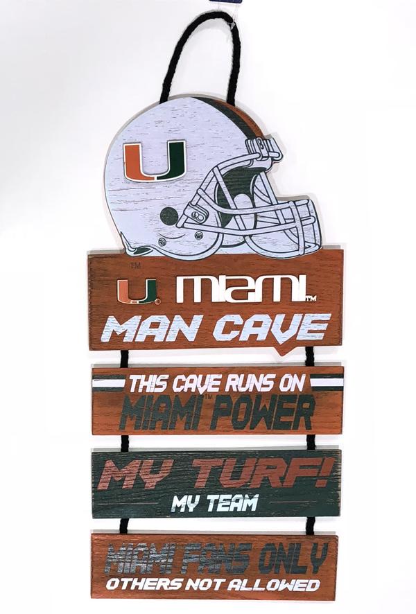 Miami Hurricanes Sign Wood Man Cave Design