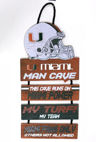Miami Hurricanes Sign Wood Man Cave Design