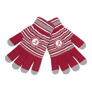 Alabama Crimson Tide Gloves Knit Stripe Acrylic