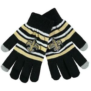 New Orleans Saints Gloves Knit Stripe Acrylic