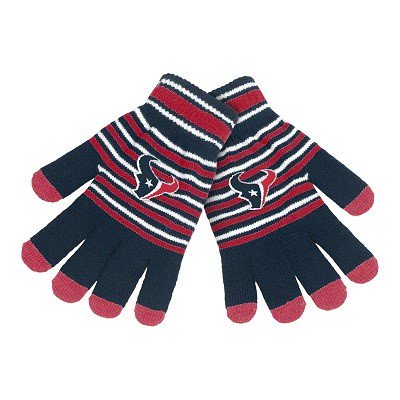 Houston Texans Gloves Knit Stripe Acrylic