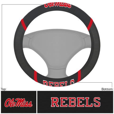 Ole Miss Rebels Steering Wheel Cover Mesh/Stitched