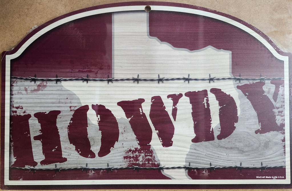 Texas Longhorns State of Howdy Wood Sign