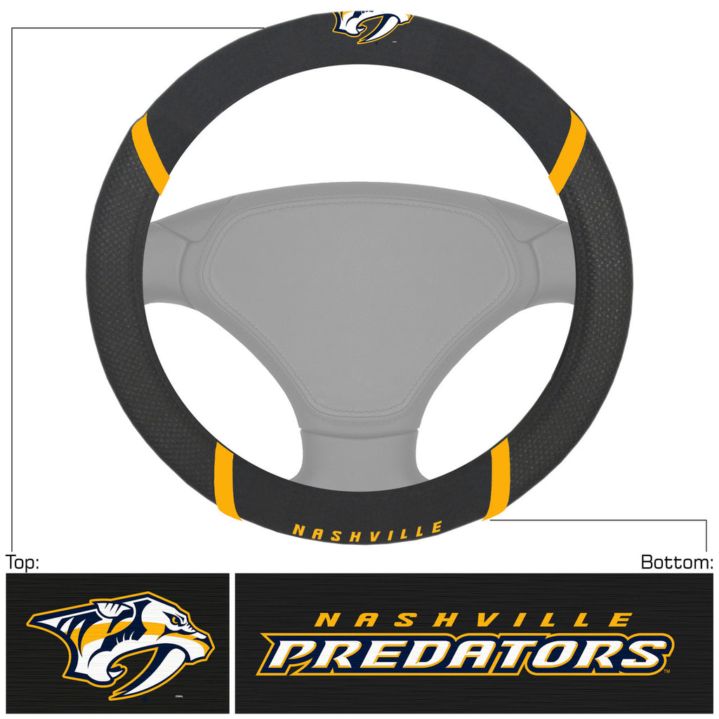 Nashville Predators Steering Wheel Cover Mesh/Stitched