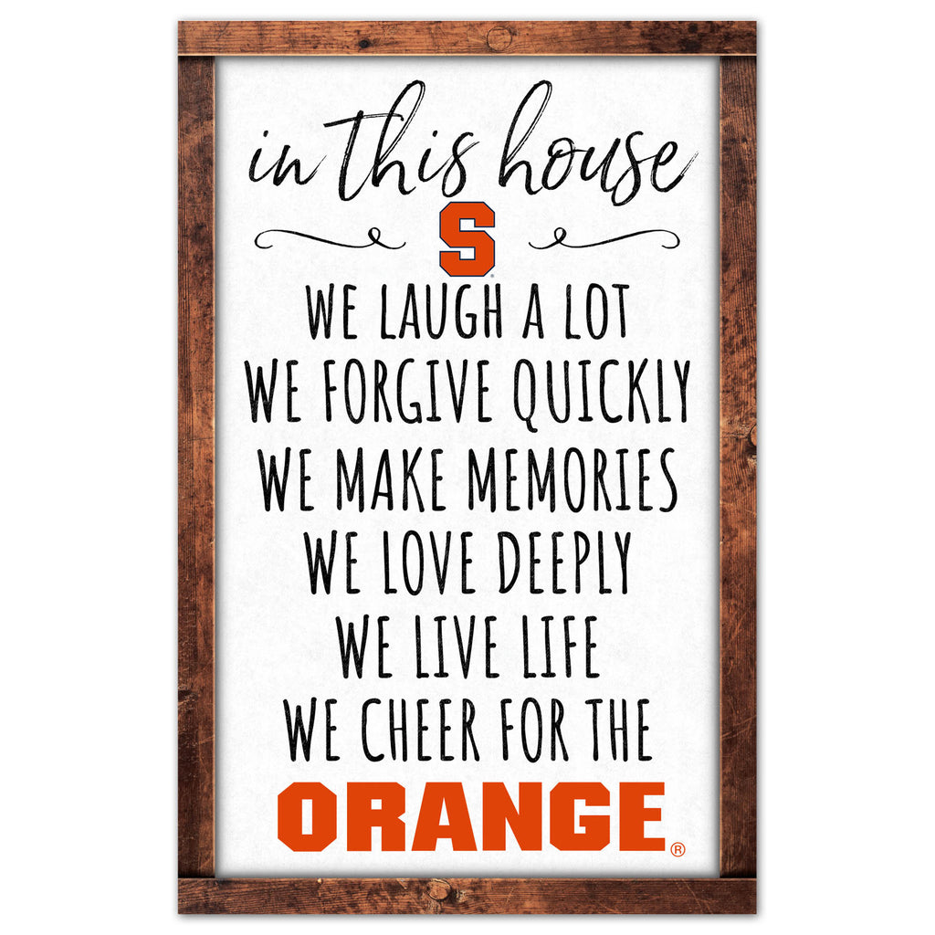 Syracuse Orangemen Sign 11x17 Wood In This House