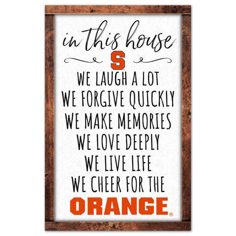Syracuse Orangemen Sign 11x17 Wood In This House
