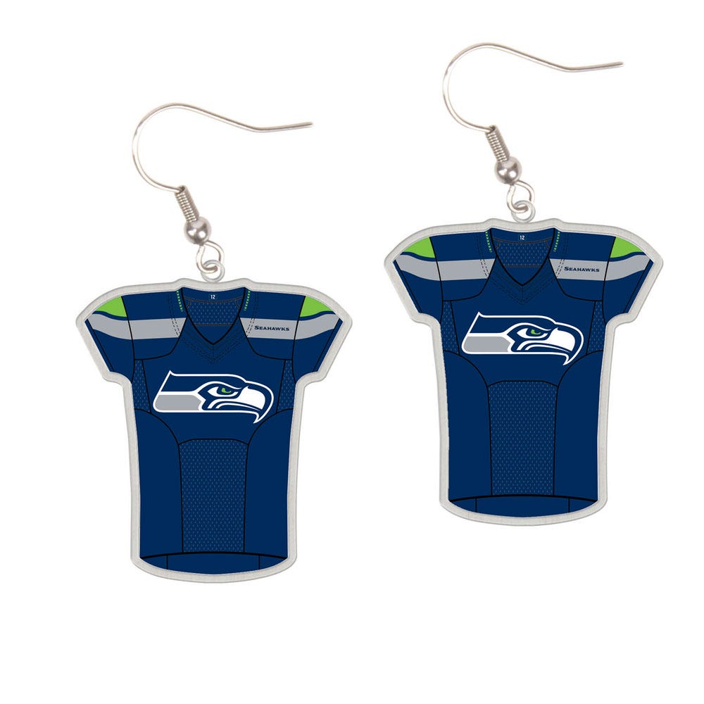 Seattle Seahawks Earrings Jersey Style Carded Special Order