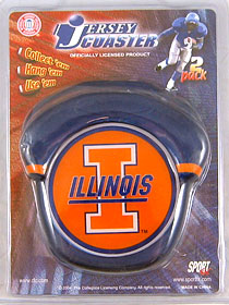 Illinois Fighting Illini Coaster Set Jersey Style CO