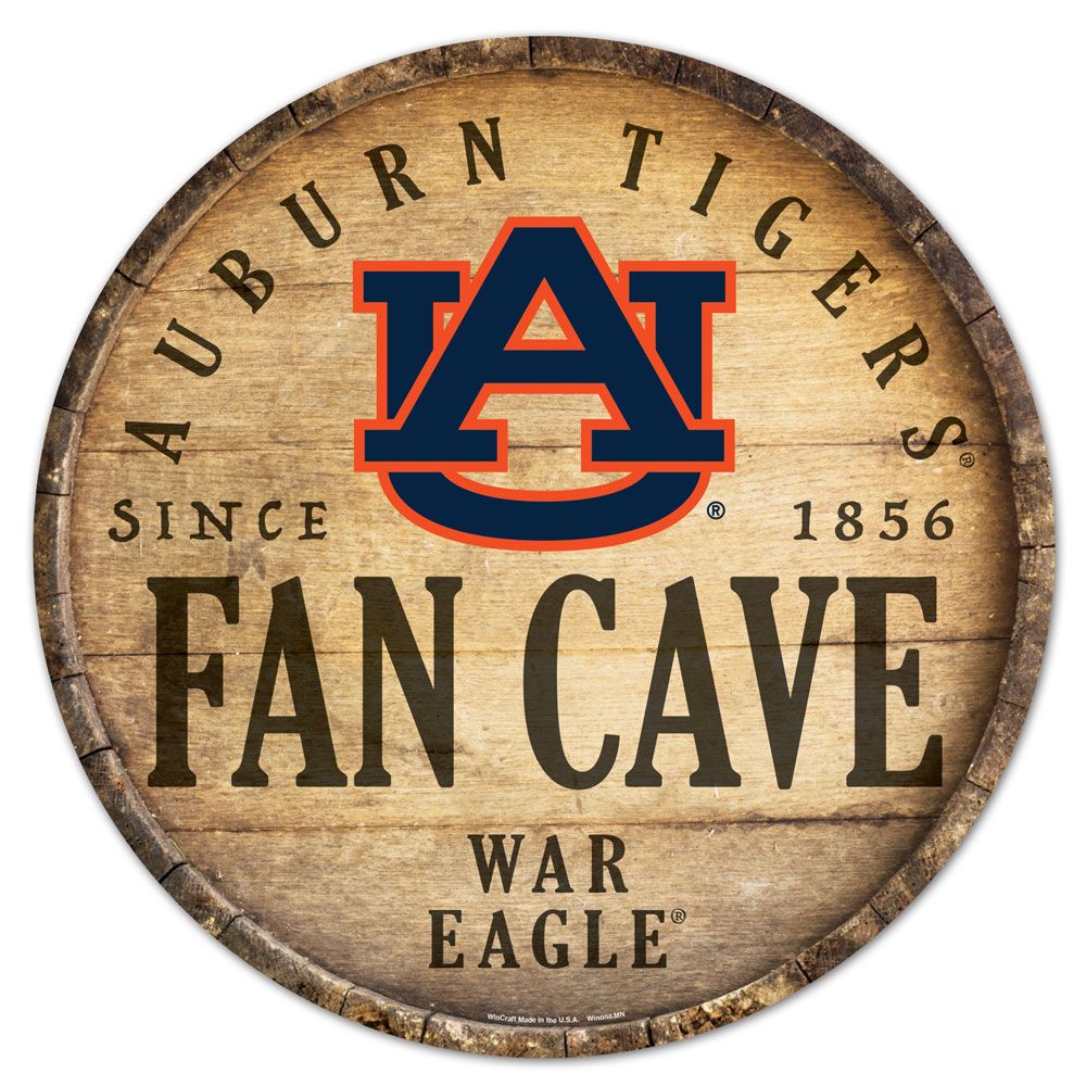Auburn Tigers Sign Wood 14 Inch Round Barrel Top Design Special Order