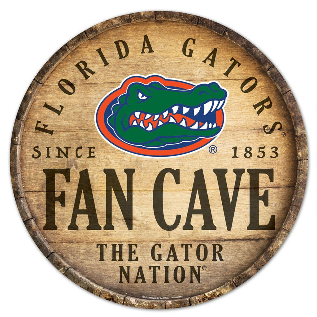 Florida Gators Sign Wood 14 Inch Round Barrel Top Design