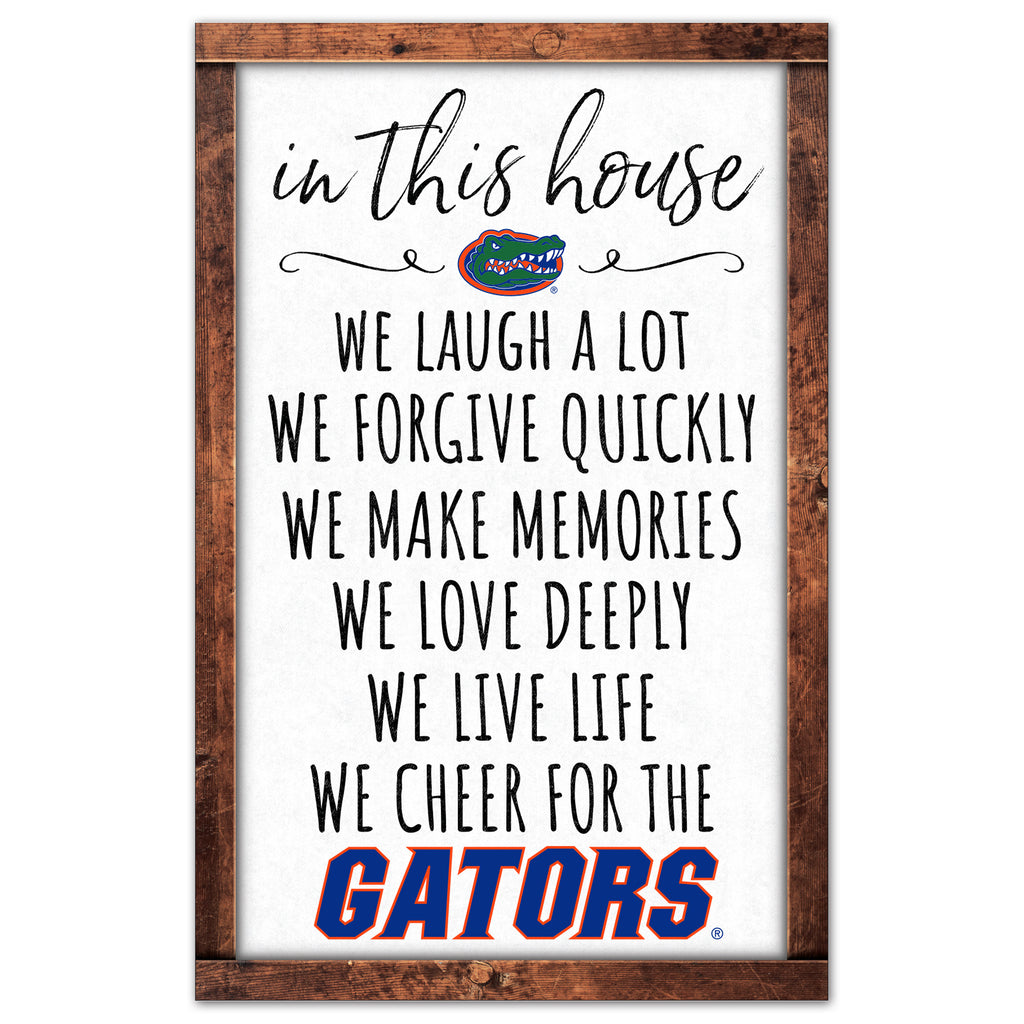 Florida Gators Sign 11x17 Wood In This House