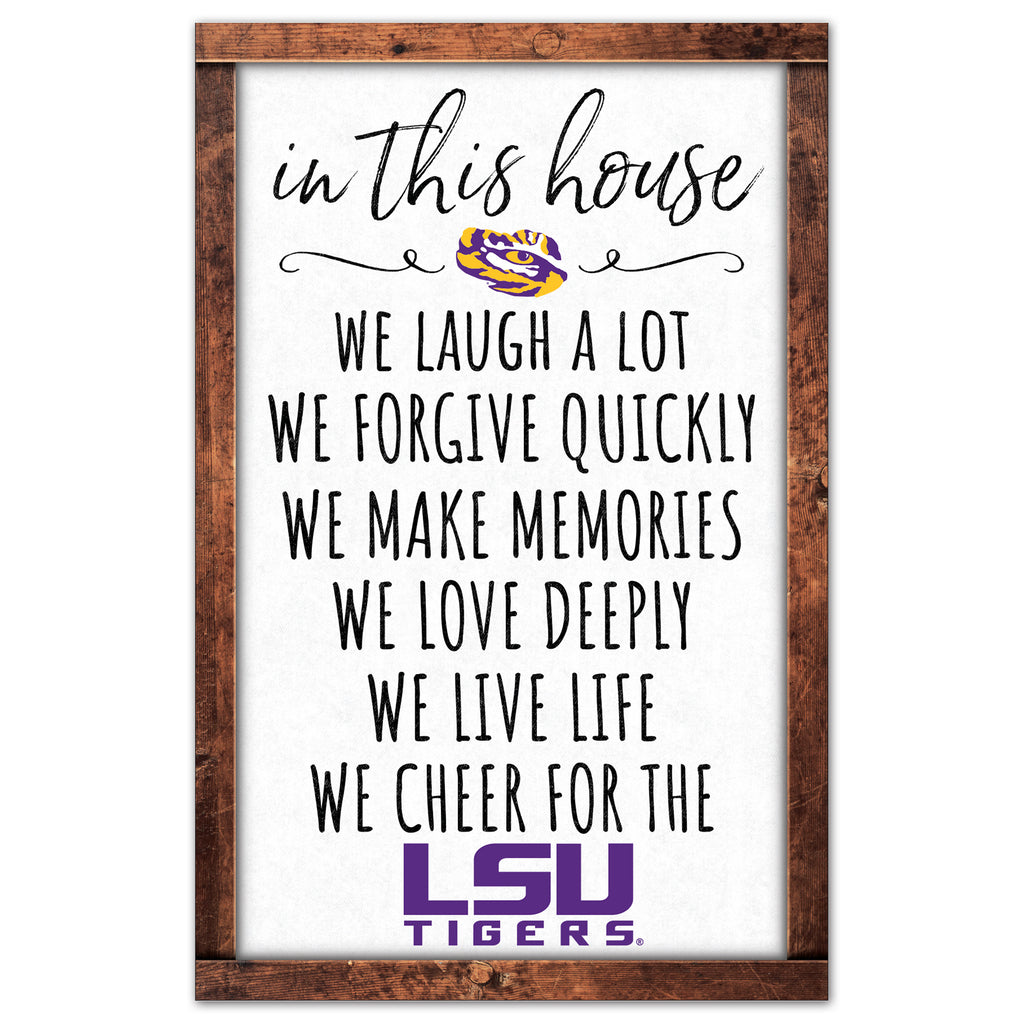 LSU Tigers Sign 11x17 Wood In This House